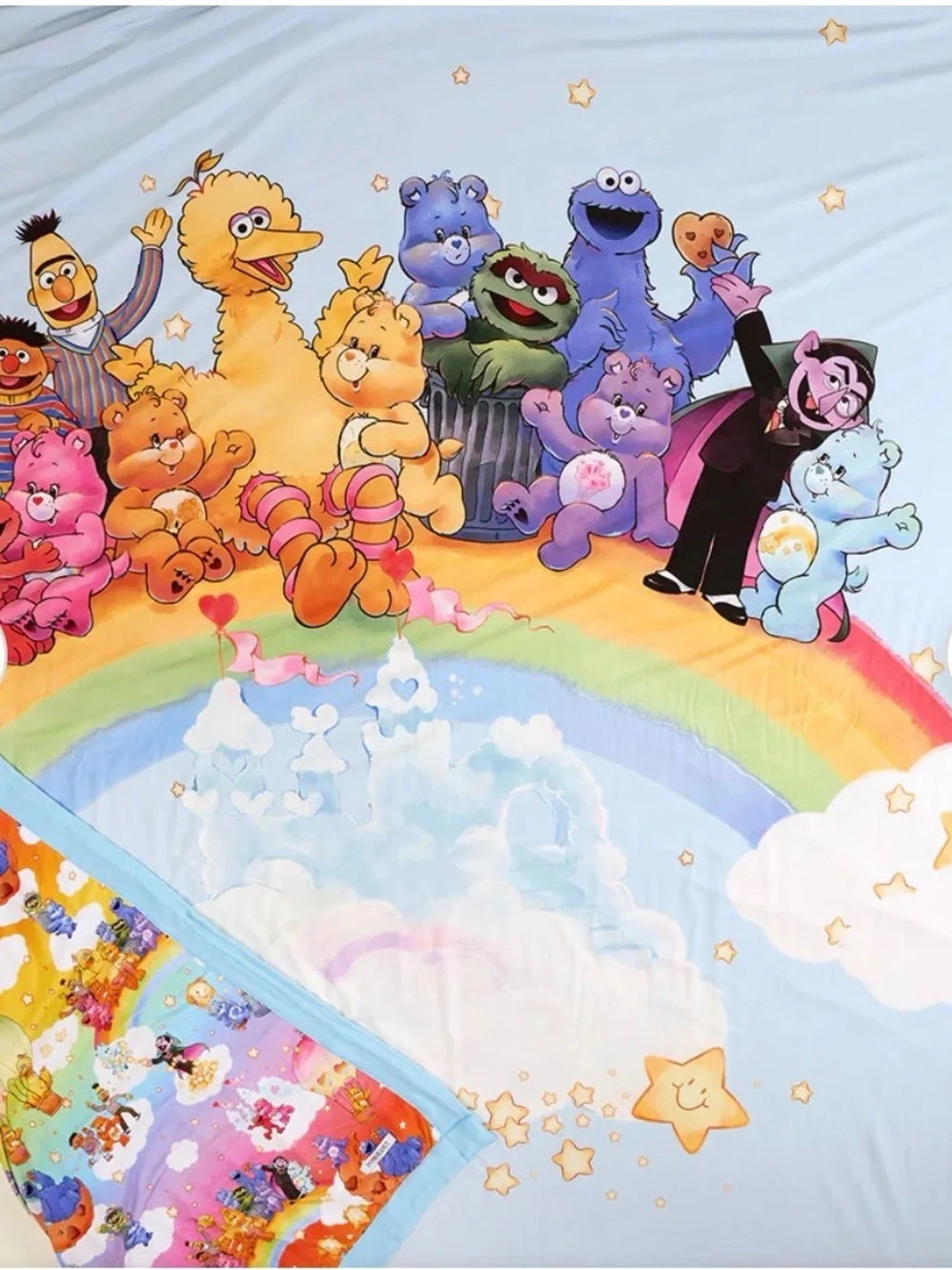 Posh Peanut Light Blue Rainbow Sesame Street Baby Blanket